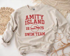 Movie Parody Sweatshirt: Amity Swim Team Gildan Heavyweight Graphic Top - Fast Tracked UK Shipping