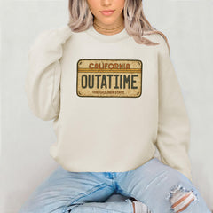 Movie Parody Sweatshirt: BTTF Number Plate, Gildan Heavyweight Blend - Fast Tracked UK Shipping
