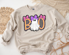 Halloween Sweatshirt: Halloween Cute Bow Coquette Checkered Spooky Design - Adults & Kids Sizes, Gildan Heavyweight Blend - Free UK Shipping
