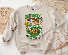 Buddy Bites Christmas Sweatshirt: Gildan Heavy Blend, Fast UK Tracked Post