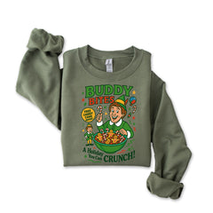 Buddy Bites Christmas Sweatshirt: Gildan Heavy Blend, Fast UK Tracked Post