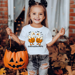 Halloween Kids Shirt | Goose Bumps Design on Softstyle Premium Tee | UK Fast Tracked Post