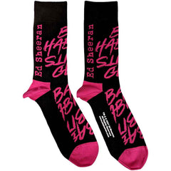 ED SHEERAN UNISEX ANKLE SOCKS: BAD HABITS (BLACK) (UK SIZE 7 - 11)