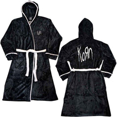 KORN UNISEX BATHROBE: LOGO (BLACK & WHITE) (BACK PRINT) - Licensed Product