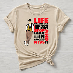 80s Movie Parody T-Shirt – Life Moves Pretty Fast Design - Fast Post