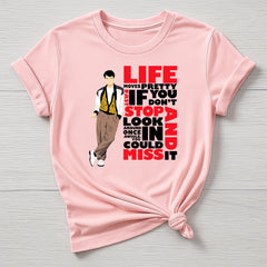 80s Movie Parody T-Shirt – Life Moves Pretty Fast Design - Fast Post
