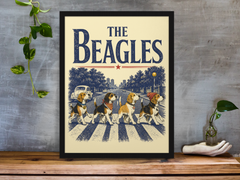 The Beagles Framed Print Wall Art: Music Parody Design - 2 Sizes A4 or A4