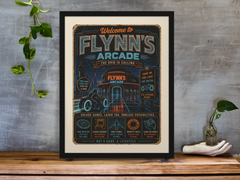Welcome to Flynns Arcade Framed Print Wall Art: Movie Parody Design - 2 Sizes A4 or A4