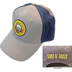 Guns N' Roses Unisex Baseball Music Cap: Circle Logo (Grey & Navy Blue) Official Licensed Product