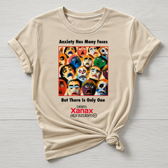 Music T-Shirt : Anxiety Has Many Faces Xanax Design, Gildan Softstyle