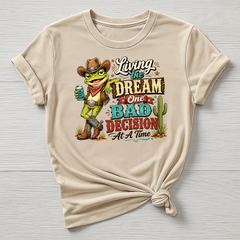 Funny Frog T-Shirt - Living the Dream Design , Gildan Softstyle