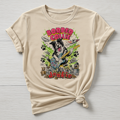 Animal Rock T-Shirt - Border Collie Design , Gildan Softstyle