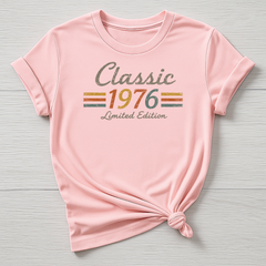 50th Birthday T-Shirt : Classic 1976 Design, Gildan Softstyle