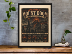 Welcome to Mount Doom Framed Print Wall Art - Movie Parody Design - 2 Sizes A4 or A4