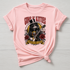 Animal Rock T-Shirt - Guns N' Kitties Design - Gildan Softstyle