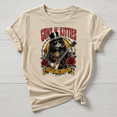 Animal Rock T-Shirt - Guns N' Kitties Design - Gildan Softstyle
