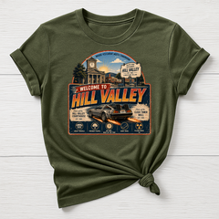 Welcome to Hill Valley T-Shirt - Movie Parody Design - Gildan Softstyle