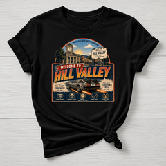 Welcome to Hill Valley T-Shirt - Movie Parody Design - Gildan Softstyle