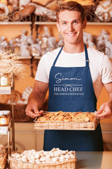 Personalised Apron with Your Text - Custom Apron for Man or Woman with Pockets - Cooking Apron with Name - Free Tracked UK Post