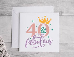 Personalized 40th Birthday Card, Crown Design
