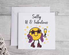 Personalised 18th Birthday Card, Cartoon Design