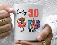 Personalised 30th Birthday Mug, Fab Lolly Design