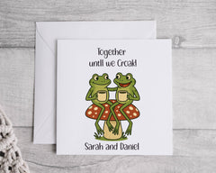 Personalised Anniversary - Frog Card for Husband or Wife Fast UK Postage