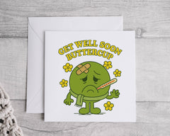 Personalized Buttercup Get Well Card: Custom Greeting, Fast UK Post
