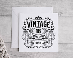 Personalized 18th Birthday Card: Vintage Style Celebration