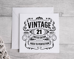 Personalized Vintage 21st Birthday Card: Handmade Celebration Greeting