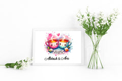Personalized Friendship Print in Frame: Best-Tea Custom Name Art