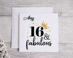 Personalised 16th Birthday Card, Sixteen & Special Design