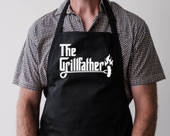 Perosnalised Apron - The Grillfather Design - Funny Quote - Custom Apron with Pockets - Free Tracked UK Post
