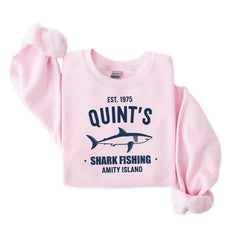 Movie Parody Sweatshirt - Quints Shark Fishing 1975 Design on Gilden Heavyweight - Graphic Top with Tracked UK Postage
