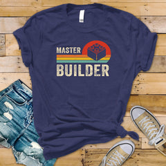 Master Builder Graphic Tee: Funny Building Blocks Design
