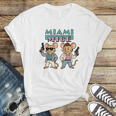 80s TV Show Parody T-Shirt - Miami Mice Design on Premium Tee - Funny Graphic Tee with Tracked UK Postage