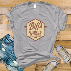 Biff's Automotive Detailing T-Shirt – Movie Parody Soft Tee