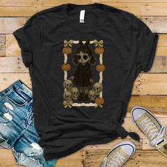 Halloween T-Shirt - Coquette Scary Girl Design on Premium Tee - Funny Graphic Tee with Tracked UK Post