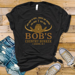 80s Movie Parody Shirt: Bobs Country Bunker, Softstyle Tee - Fast UK Tracked Postage