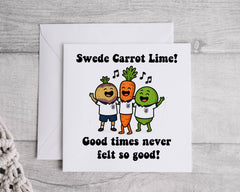 Personalised Birthday Card, Swede Carrot Lime - Sweet Caroline - Funny Custom Card Fast UK Post!
