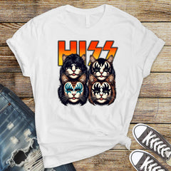 Music Parody T-Shirt - Hiss Cats Design on Premium Tee - Funny Graphic Tee with Tracked UK Postage