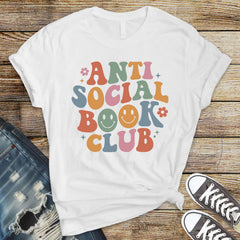 Book Lover T-Shirt - Anti Social Book Worm Design on Premium Tee
