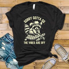 Funny Raccoon Parody T-Shirt - Vibes Are Off Graphic, Unisex Softstyle