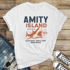 Movie Parody T-Shirt - Amity Clear Skies Design on Softstyle Premium Tee - Funny Graphic Tee with Tracked UK Postage