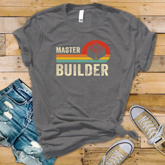 Master Builder Graphic Tee: Funny Building Blocks Design