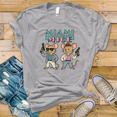 Miami Mice Parody T-Shirt: 80s TV Show Graphic Tee - Tracked UK Postage