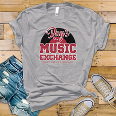 80s Movie Parody T-Shirt - Rays Music Exchange Design on Premium Tee - Funny Graphic Tee with Tracked UK Postage