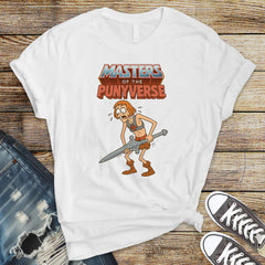 80s Movie Parody T-Shirt - Masters of the Punyverse Design on Premium Tee - Funny Graphic Tee with Tracked UK Postage