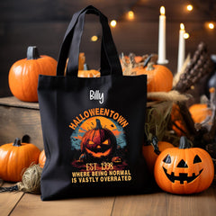 Personalised Halloween Bag - Halloween Town Est 1998 - Trick or Treat Bag - Custom Name - Kid Premium Tote Bag - Free UK Tracked Shipping