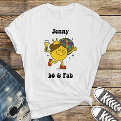 Personalised 30th Birthday T-Shirt: Disco Design, Softstyle Tee